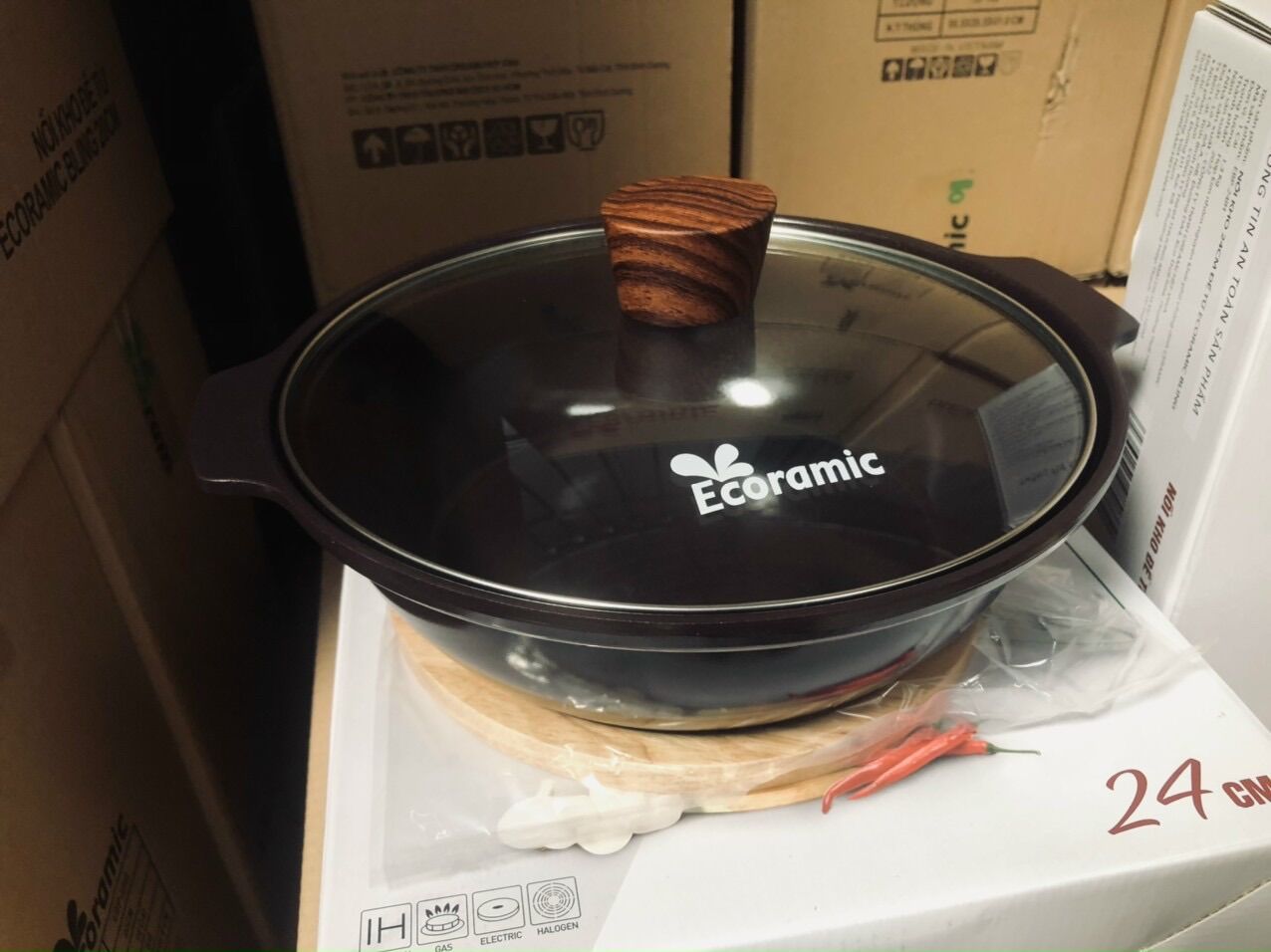 Nồi kho thịt cá đáy từ ecoramic hàn quốc cao cấp chính hãng