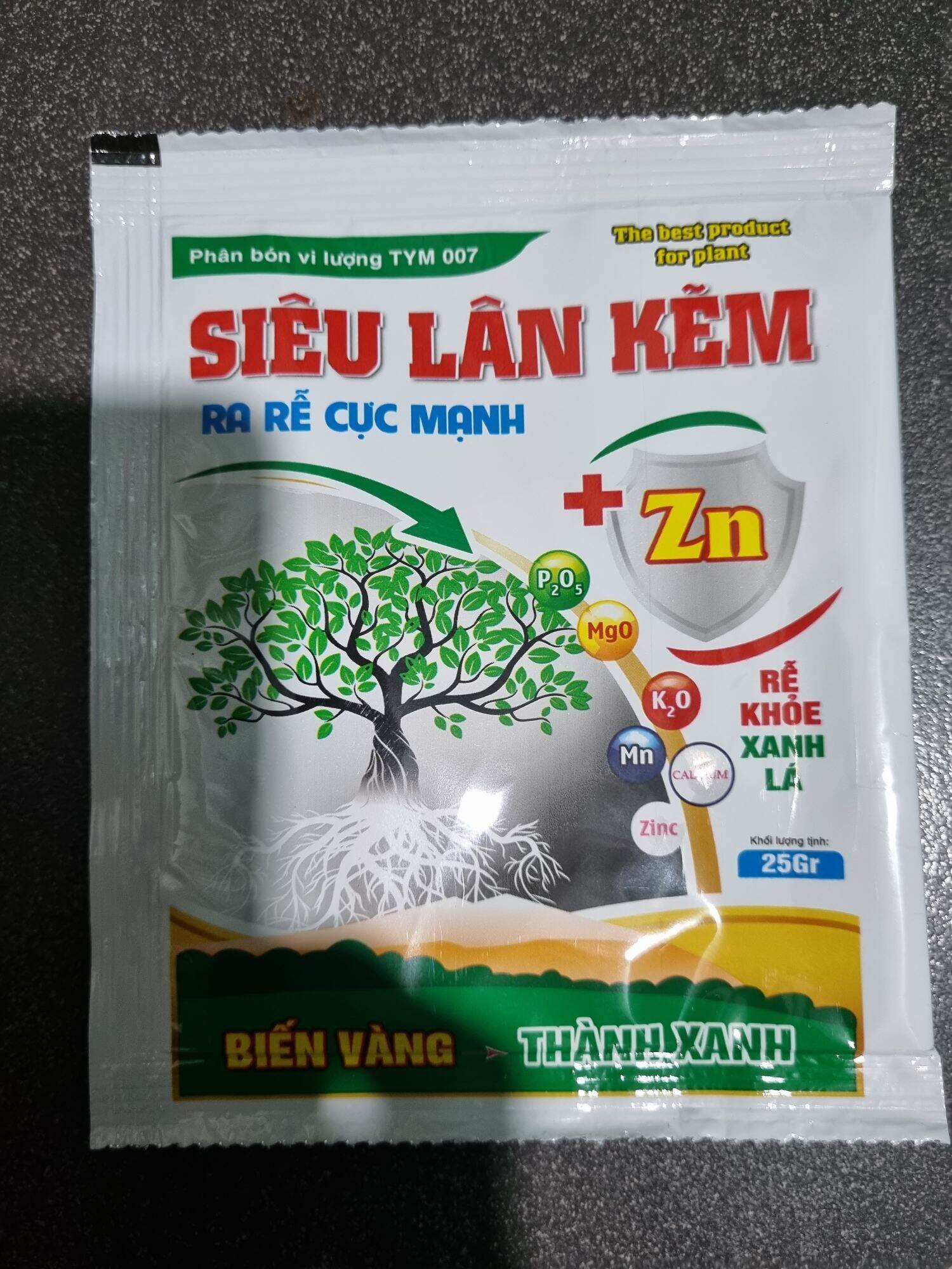 5 gói phân bón lá siêu lân kẽm gói 25gram ra rễ cực mạnh