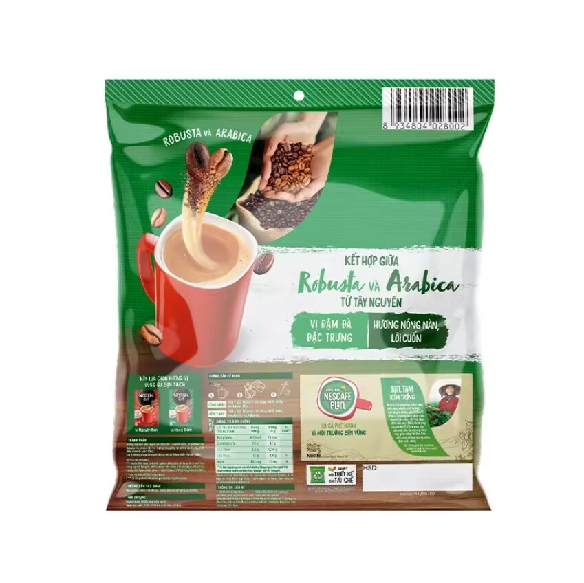 [Chọn KM] Combo 2 Bịch Cà Phê Hoà Tan Nescafe Vị Rang Đậm (Túi Xanh - 46gói)