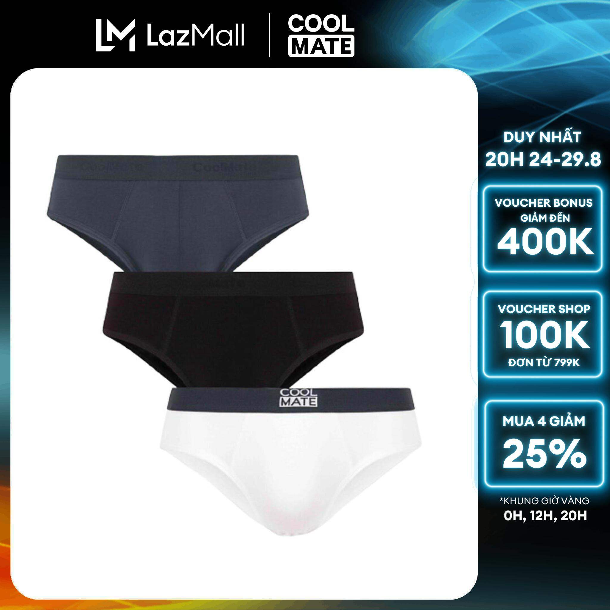 [CHỈ 20H 24-25.8 MUA 4 GIẢM 25%]COOLMATE - Combo dùng thử Quần lót Brief nam 3 chất liệu Cotton, Modal, Bamboo