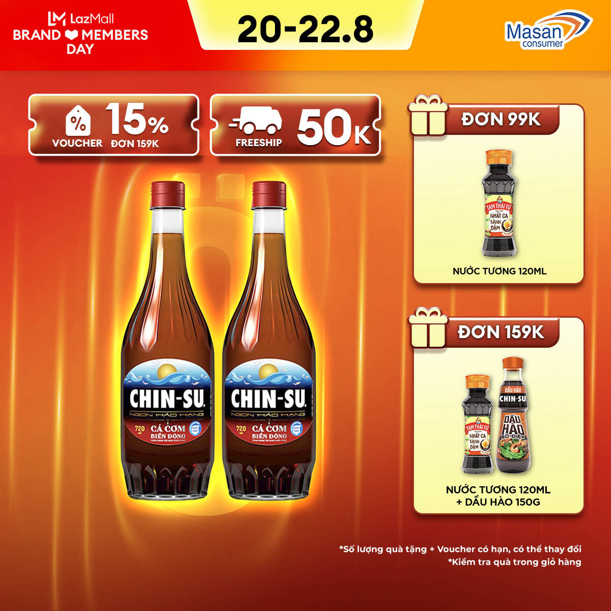 Combo 2 nước mắm chin-su cá cơm biển đông chai 720ml