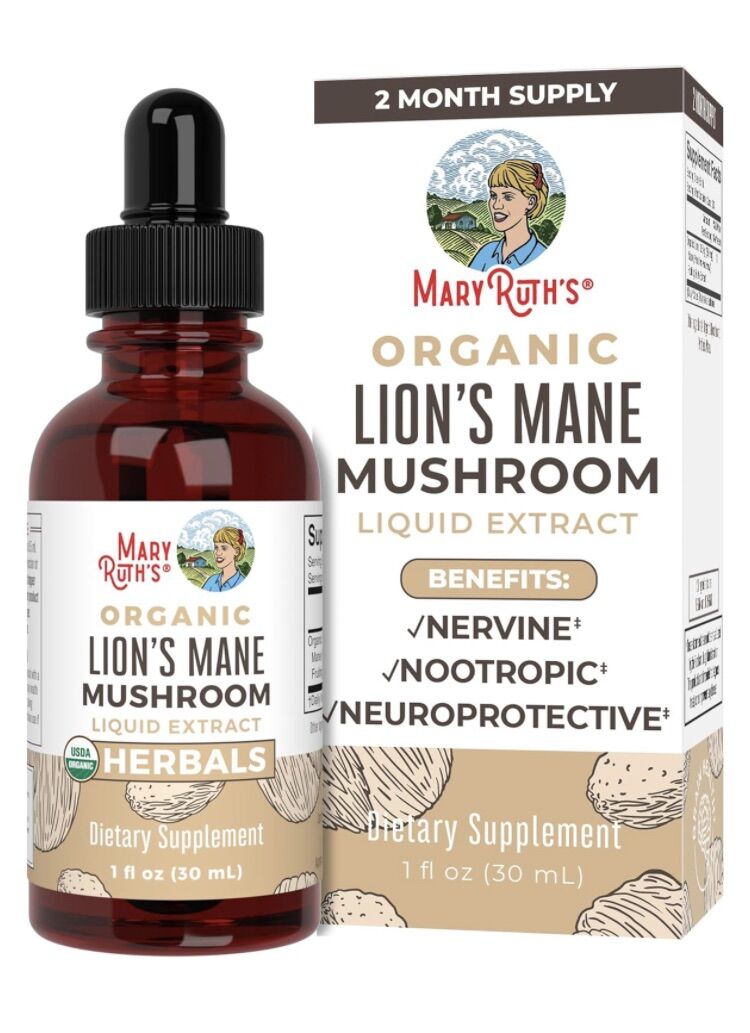 Tinh chất hữu cơ chay Nấm Hầu Thủ Lion's Mane Organic Maryruth's 30ml USA