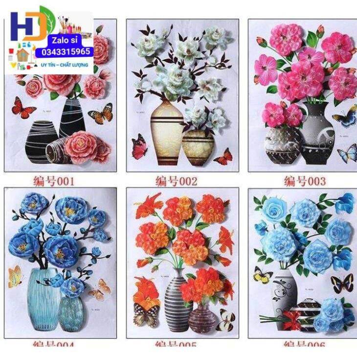 Tranh Dán Tường 3D Hoa Nổi (GIAO MẪU NGẪU NHIÊN)