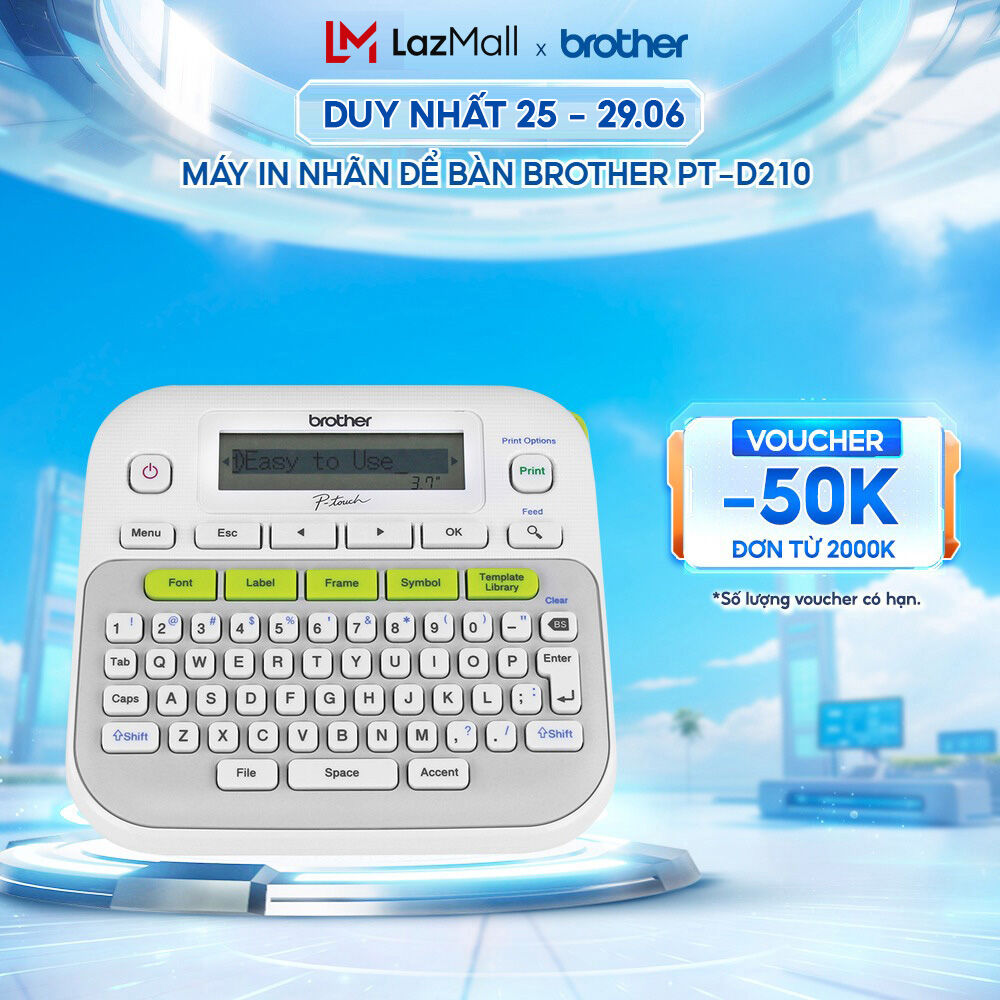 Máy in nhãn để bàn Brother PT-D210