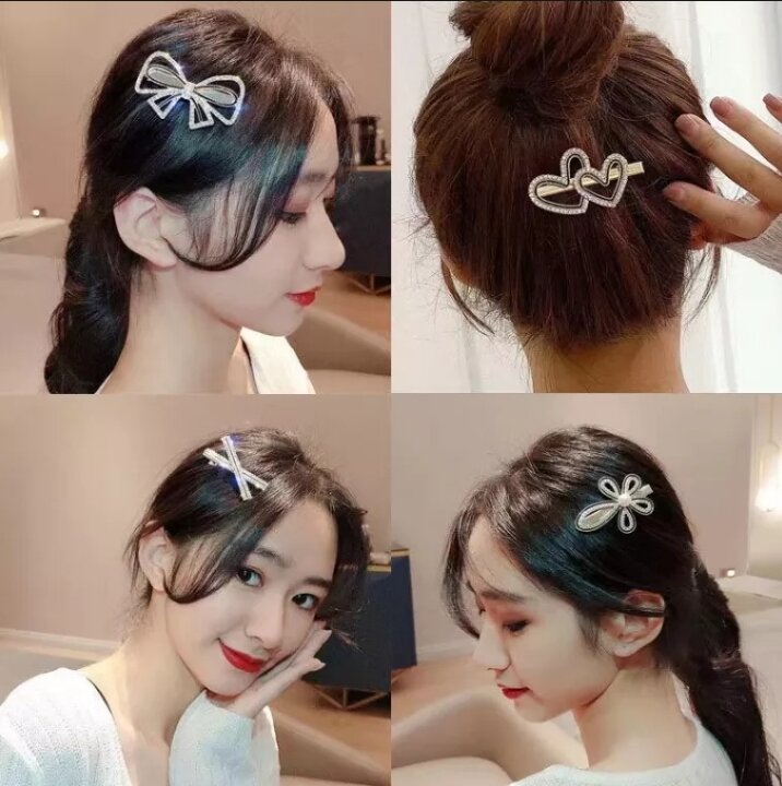 Kẹp tóc đính đá phong cách Hàn Quốc