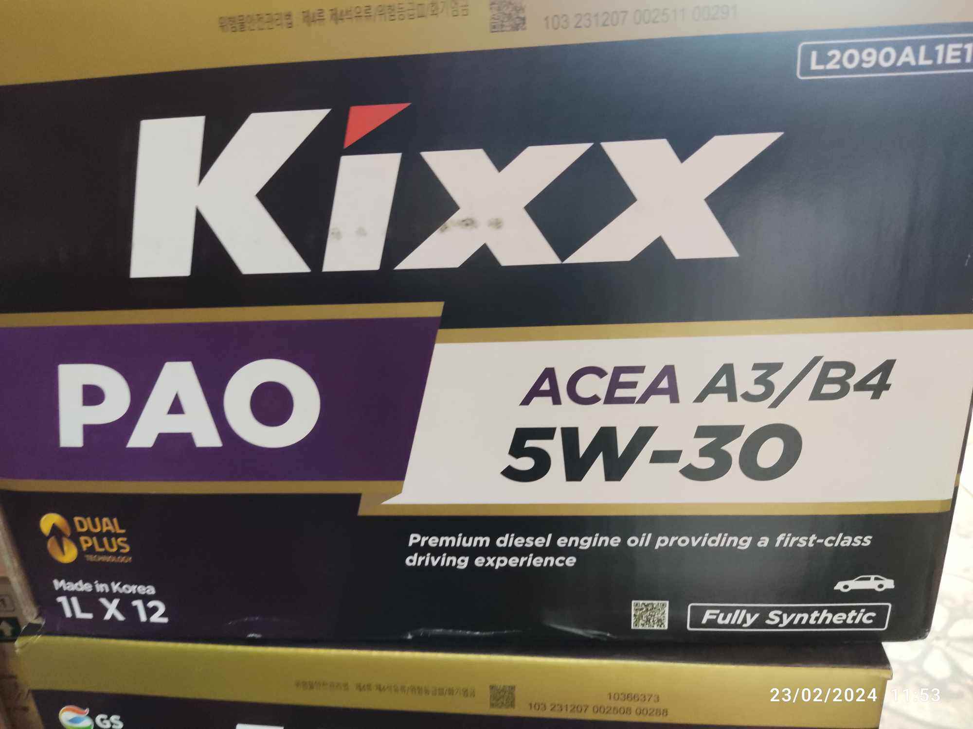 Dầu nhớt KIXX PAO ACEA A3/B4- 5W30- 1Lít