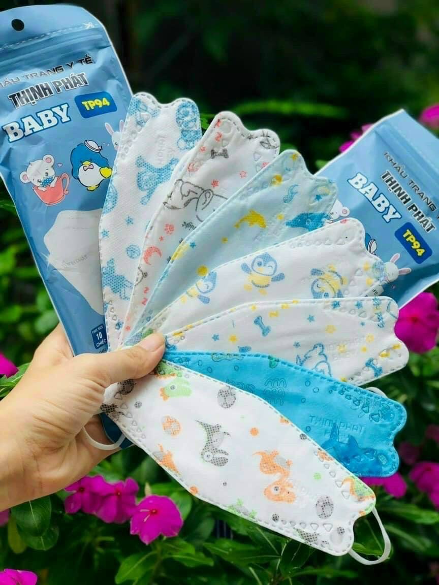 Thùng 300 cái khẩu trang 4D Kf94 cho bé 6 đến 12 tuổi, khẩu trang y tế trẻ em 4 lớp kháng khuẩn