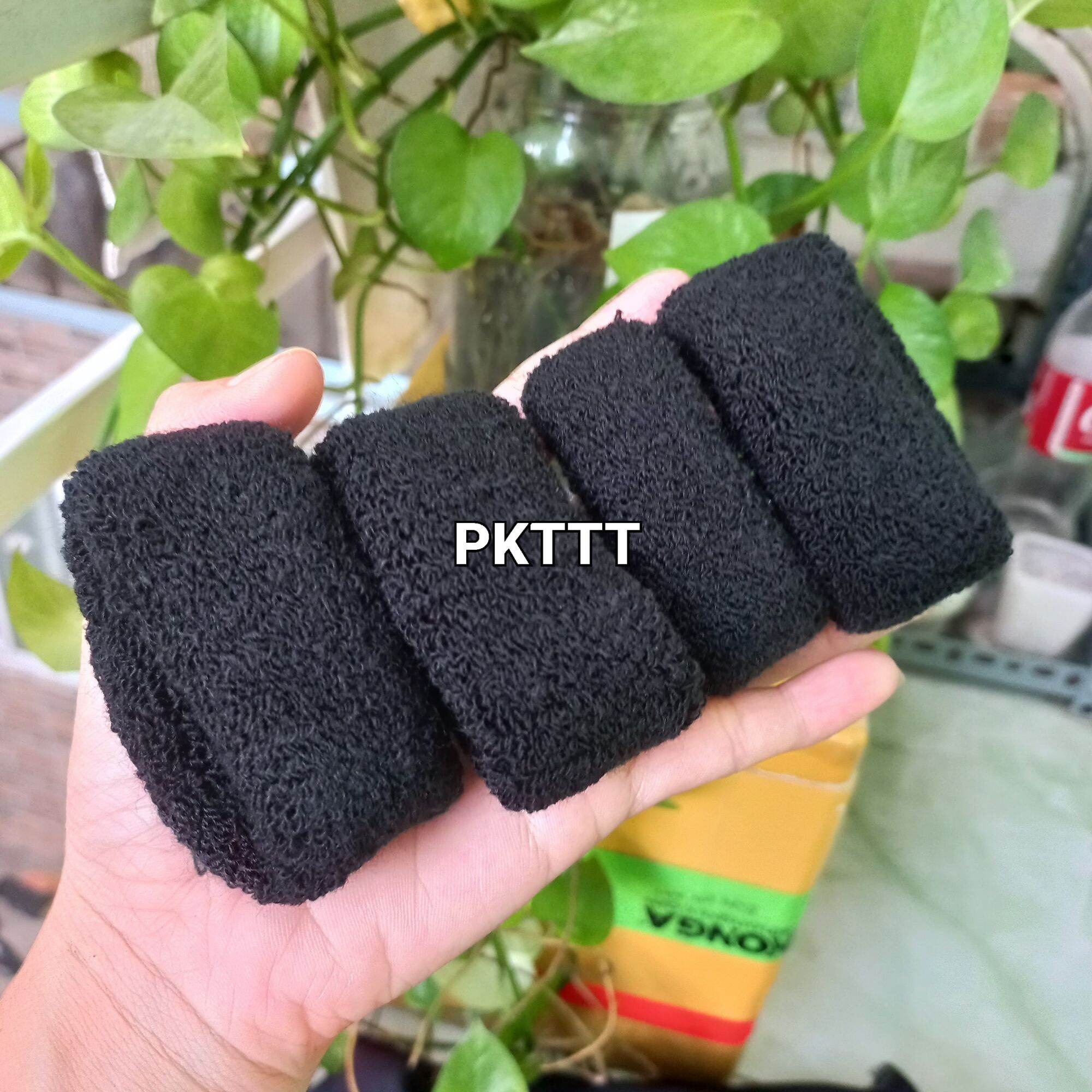Túi 6 Len cột tóc tông màu nâu 3 màu/đen (bản 3-3.5cm)
