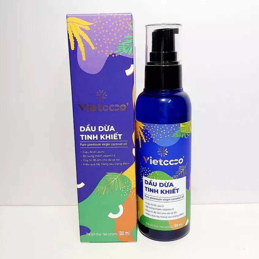 Dầu dừa ép lạnh Vietcoco - Chai vòi 130ml,250ml