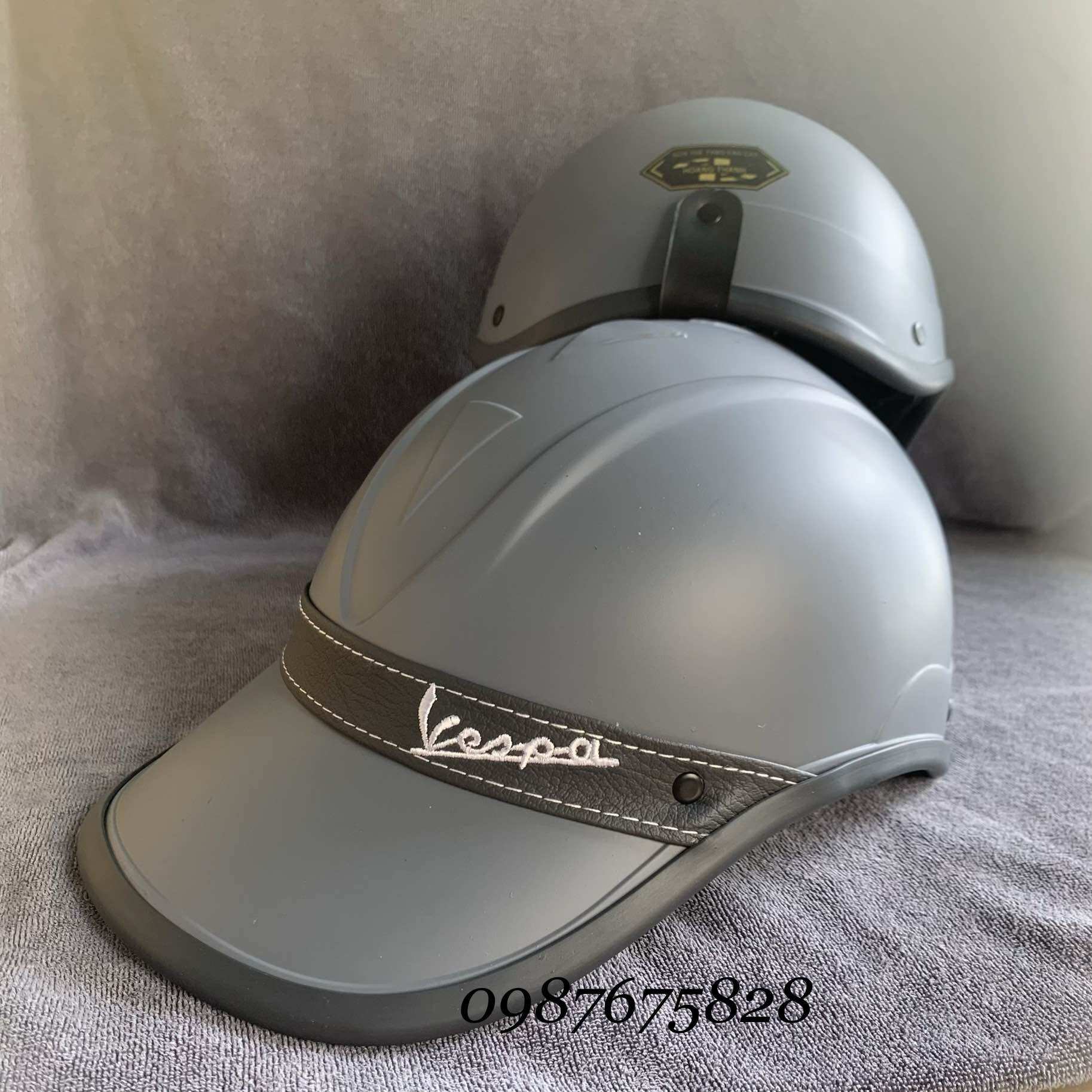 Nón bảo hiểm kết đai da vespa màu mới