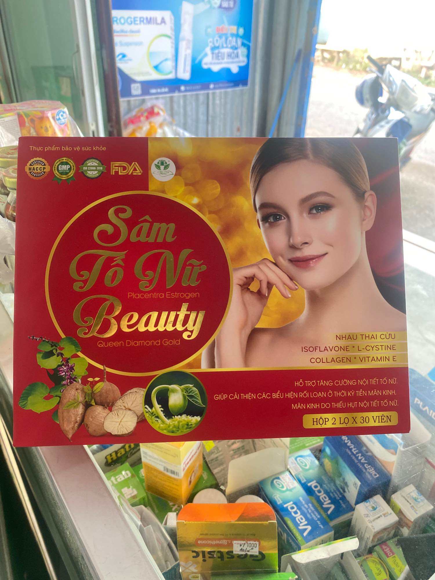 Viên uống Sâm tố nữ Beauty Queen Diamond Gold Collagen Sáng Hồng da - 2 lọ 60 viên - CHÍNH HÃNG LOẠI 1