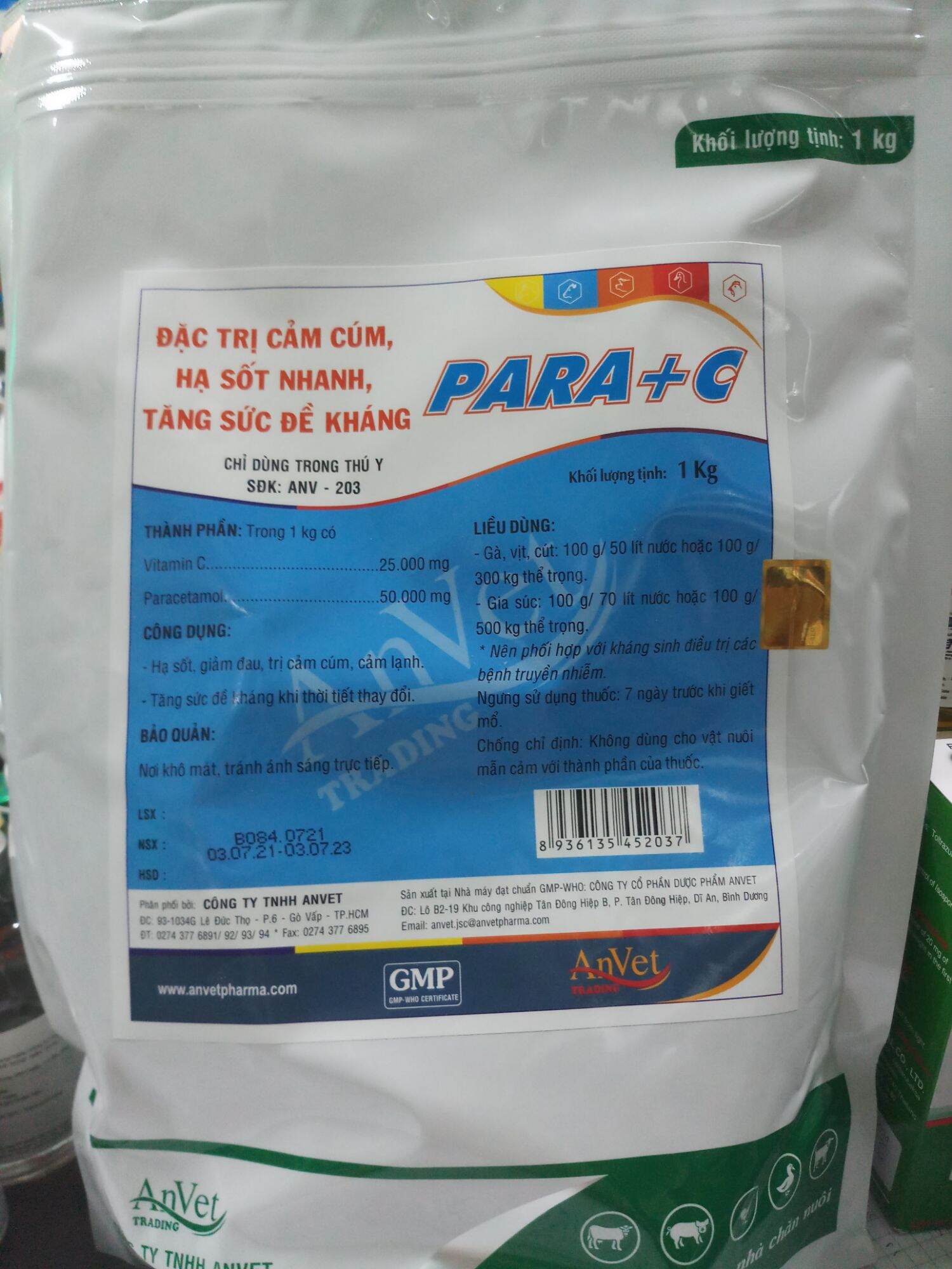 Para c 1kg hạ sốt