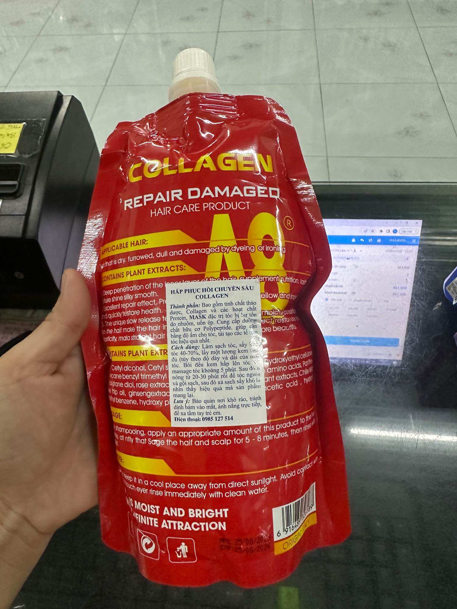 Hấp dầu phục hồi colagen A8 600ml