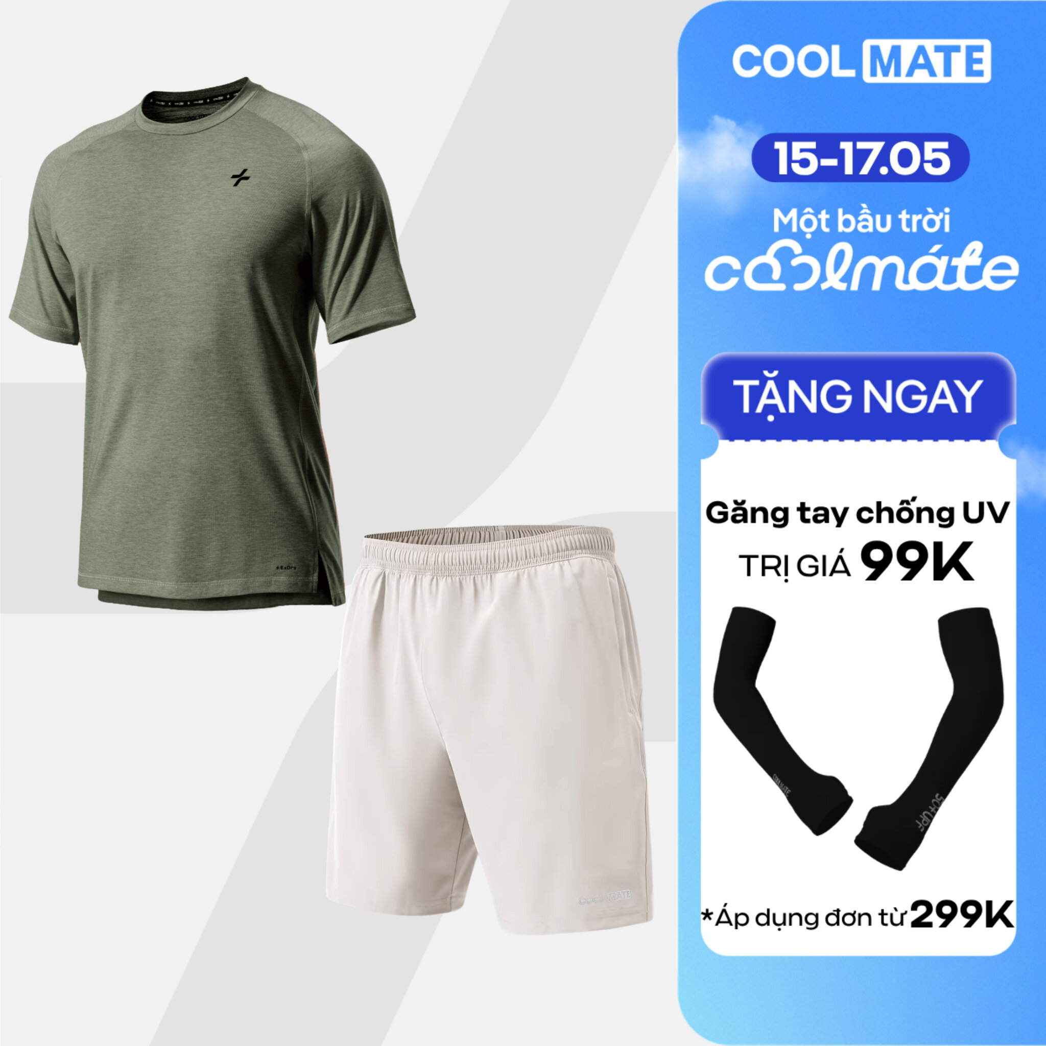 [TẶNG QUÀ ĐƠN TỪ 299K]Set thể thao Áo thun Training Comfort và shorts 7inch đa năng nhanh khô, thoáng khí, set tập gym co giãn tốt Coolmate