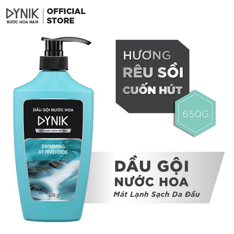 (Tặng Lăn) Dầu Gội Nước Hoa Nam Dynik Mát Lạnh Sạch Da Đầu 650g