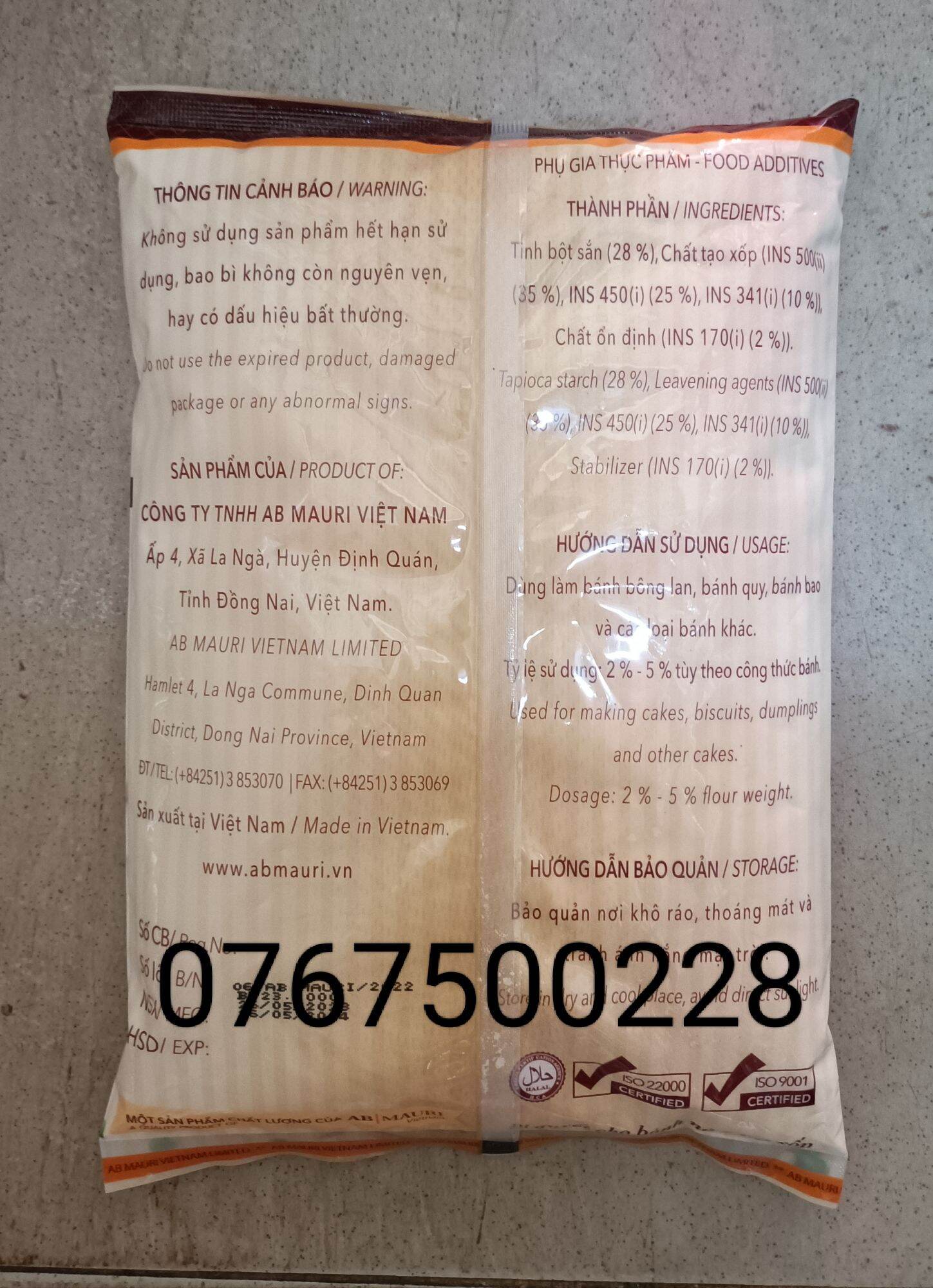 [HCM]BỘT NỔI LÀM BÁNH TOWER MAURI 1KG