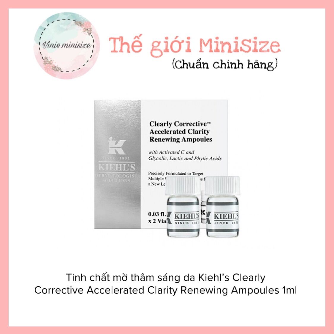 Tinh chất mờ thâm sáng da Kiehl’s Clearly Corrective Accelerated Clarity Renewing Ampoules 1ml | Vinie.minisize