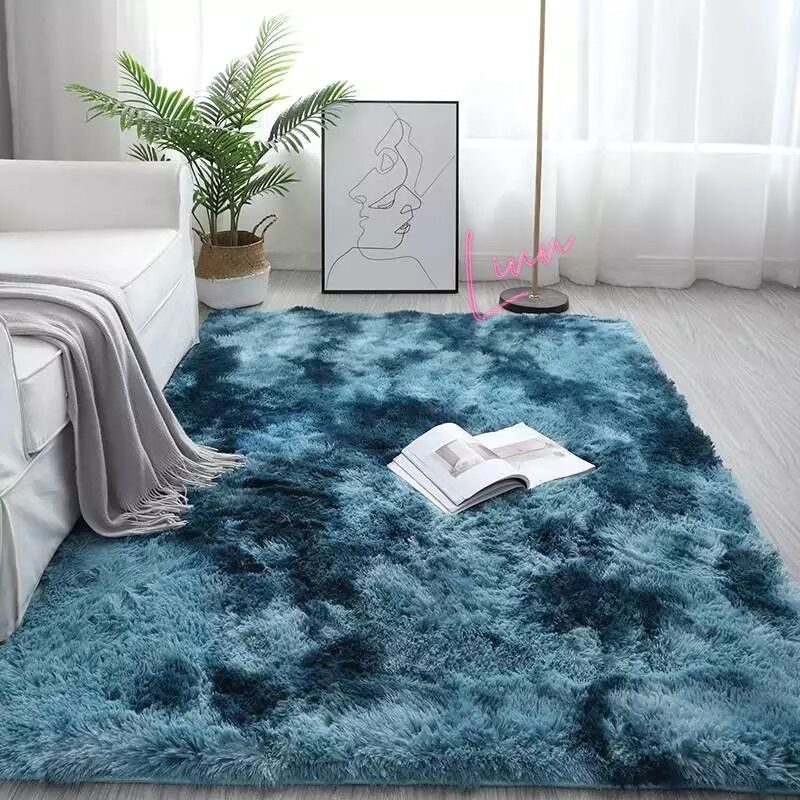 Thảm Lông Xanh Loang Trải Sàn 1m6*1m2 Giá Bao Thị trường