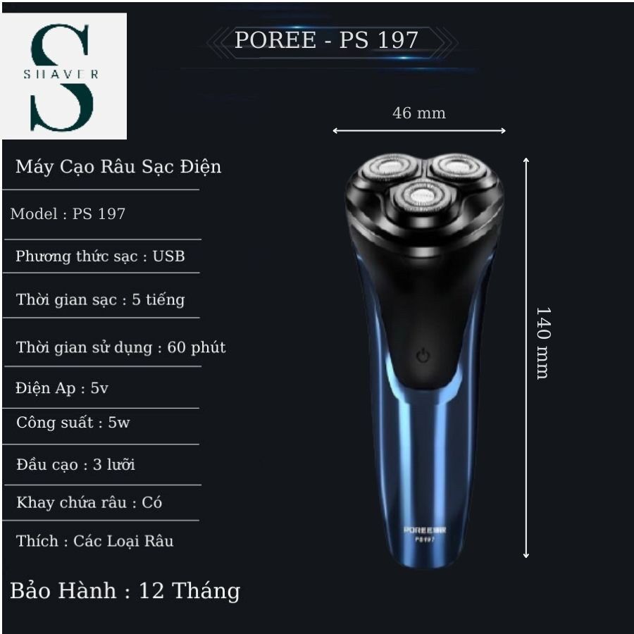 Máy cạo râu cao cấp FLYCO POREE 197