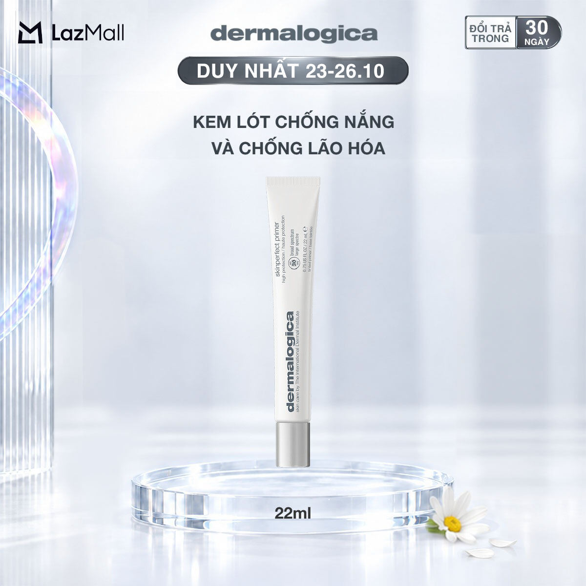 Kem lót dermalogica skin perfect primer spf30 chống nắng, tạo hiệu ứng căng mượt 22ml