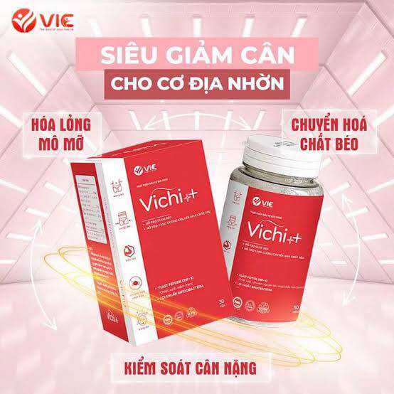 Viên uống giảm cân thảo mộc vichi ++ 30v tặng khóa cân 30v chính hãng