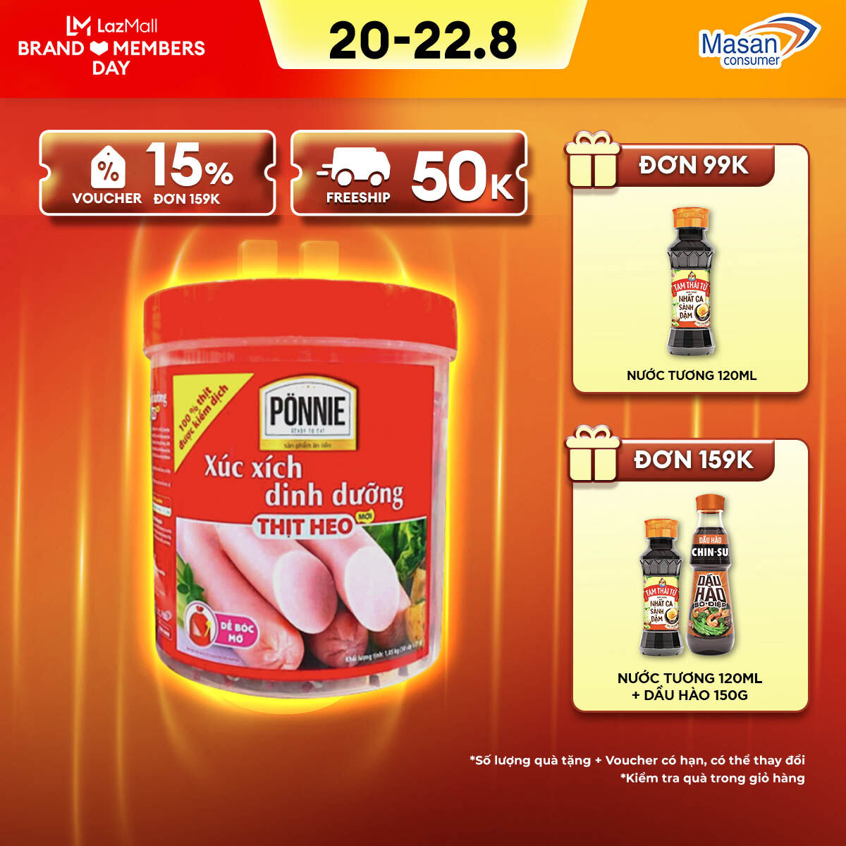 Xúc xích tiệt trùng ponnie vị heo - hộp 50 cây x 19g