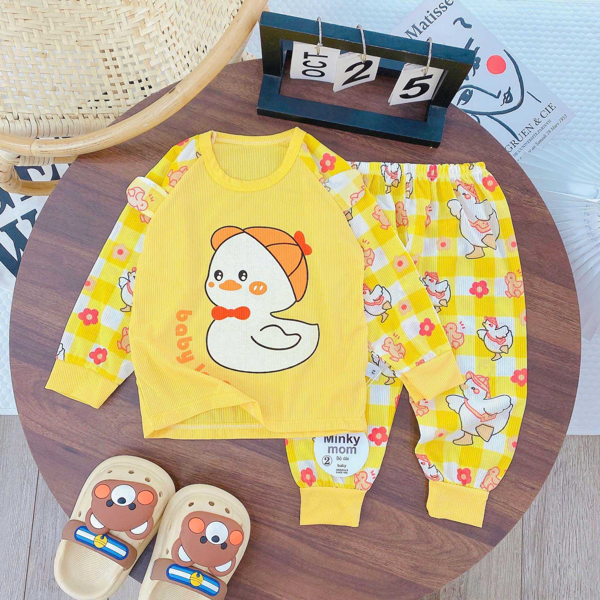 Set 3 bộ dài bé thun tăm cho bé 8-18 cân
