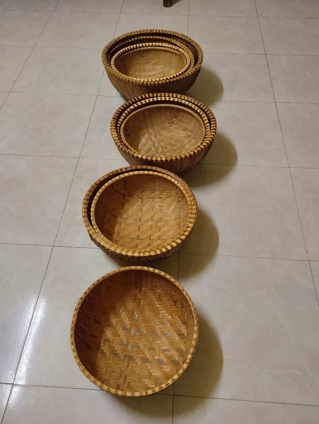 THÚNG MÂY TRE ĐAN ĐỦ SIZE, TRANG TRÍ