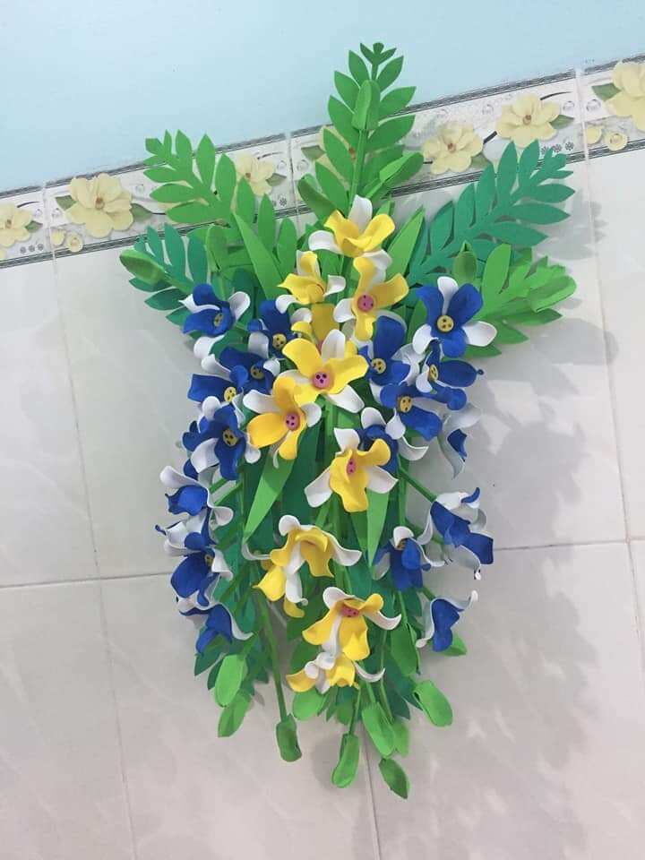 ( ĐỒ DÙNG MẦM NON) HOA TREO TƯỜNG BẰNG XỐP