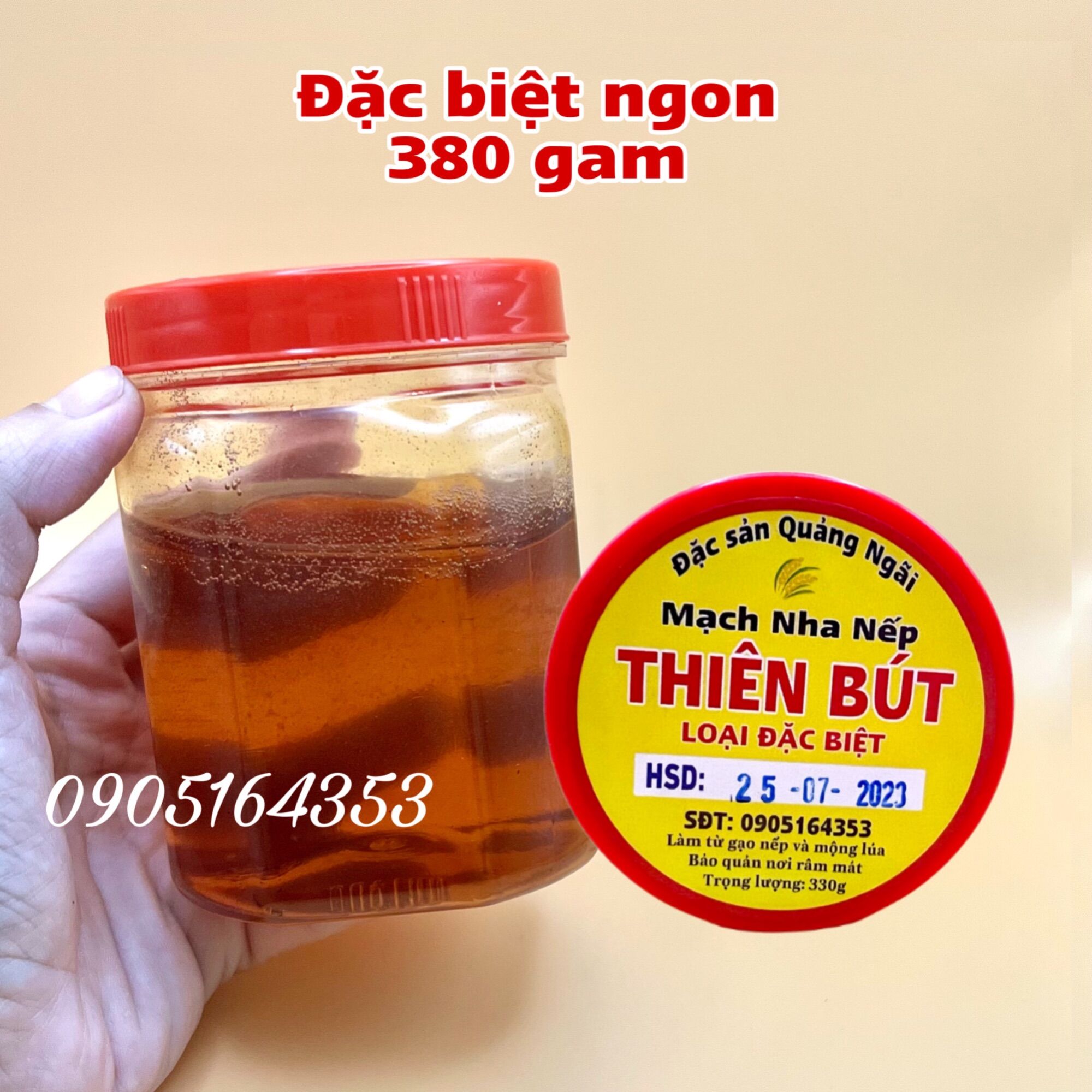 [Hủ Nhựa] 330g Mạch Nha Nếp Thiên Bút Loại Đặc Biệt Thơm Ngon Thích Hợp Ăn Kèm Bánh Tráng Nướng, Pha Nước Uống, Dùng Làm Bánh, Làm Quà Biếu