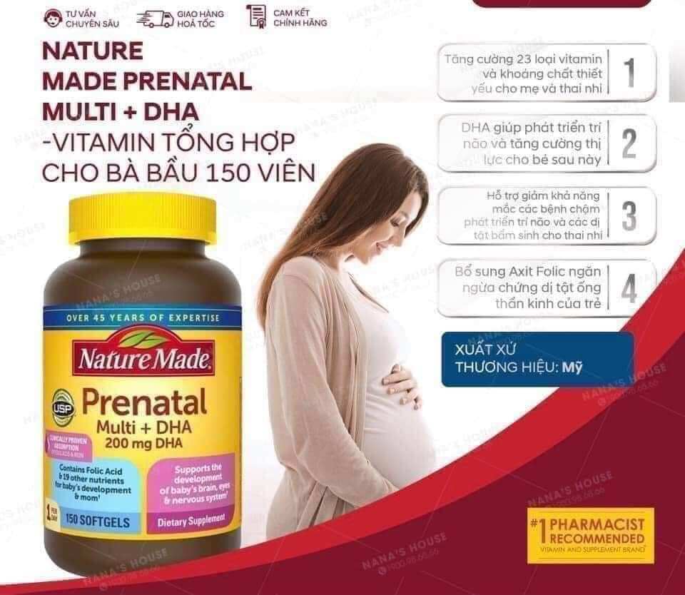 Bổ Bầu  DHA Prenatal của Mỹ 150