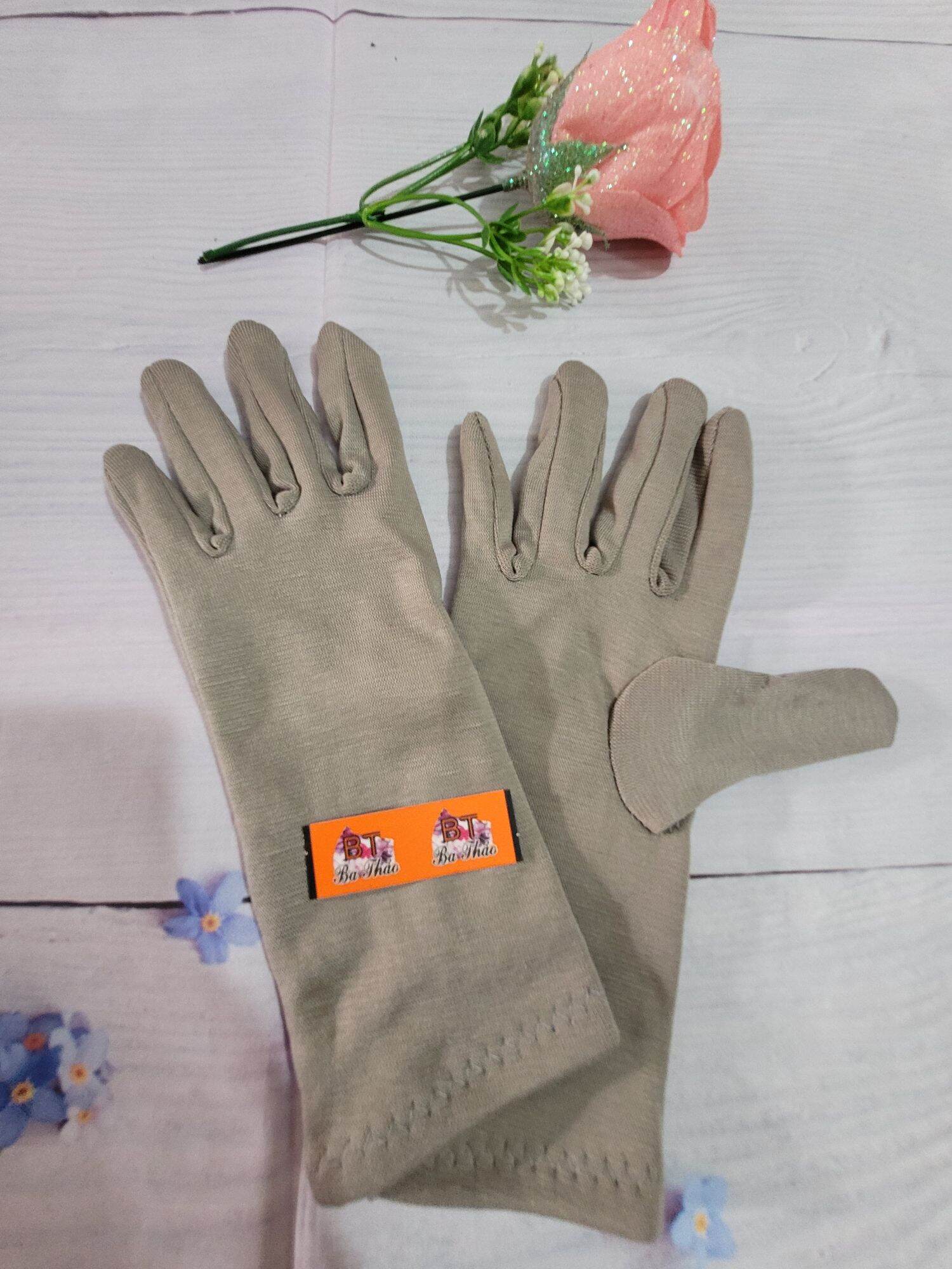 Bao tay thun cotton 3 tấc 3 lớp vải cực dày dặn: nguyên ngón , cắt 2 ngón