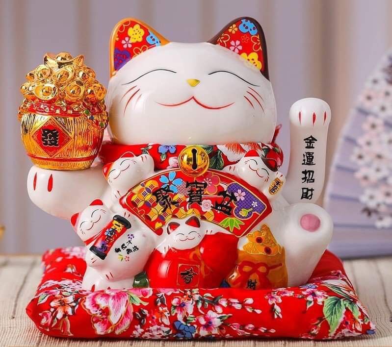 Mèo thần tài vẫy tay phú quý 18cm