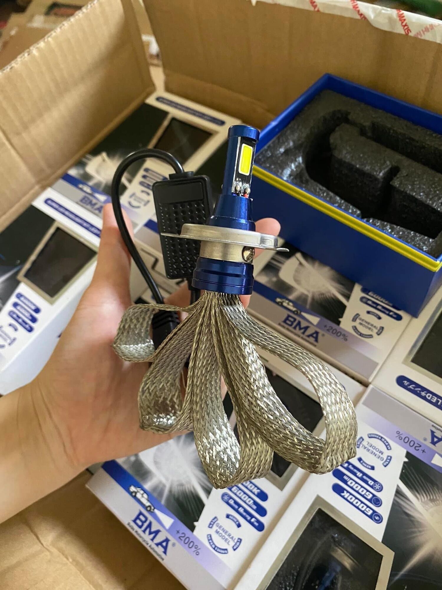 Đèn Pha Led BMA 3 Tim led 💥 Chân H4 - T19 Siêu Sáng