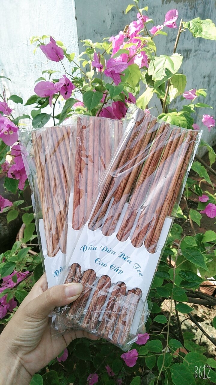 đũa ăn cơm 10 đôi làm từ gỗ dừa