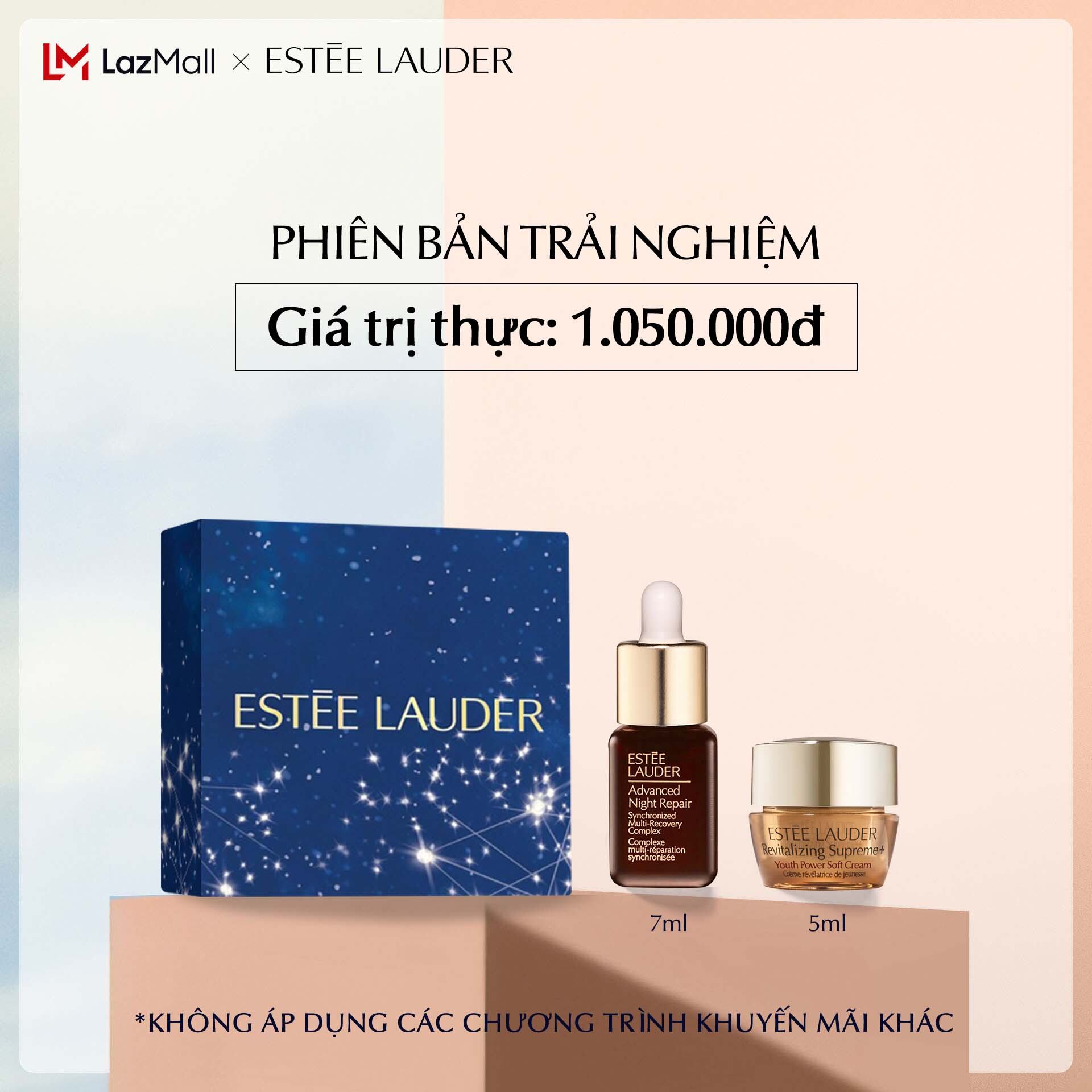 [PHIÊN BẢN TRẢI NGHIỆM] Bộ đôi phục hồi chống lão hóa - Tinh chất Estee Lauder Advanced Night Repair Synchronized Multi-Recovery Complex - Serum 7ml, Kem dưỡng Supreme 5ml