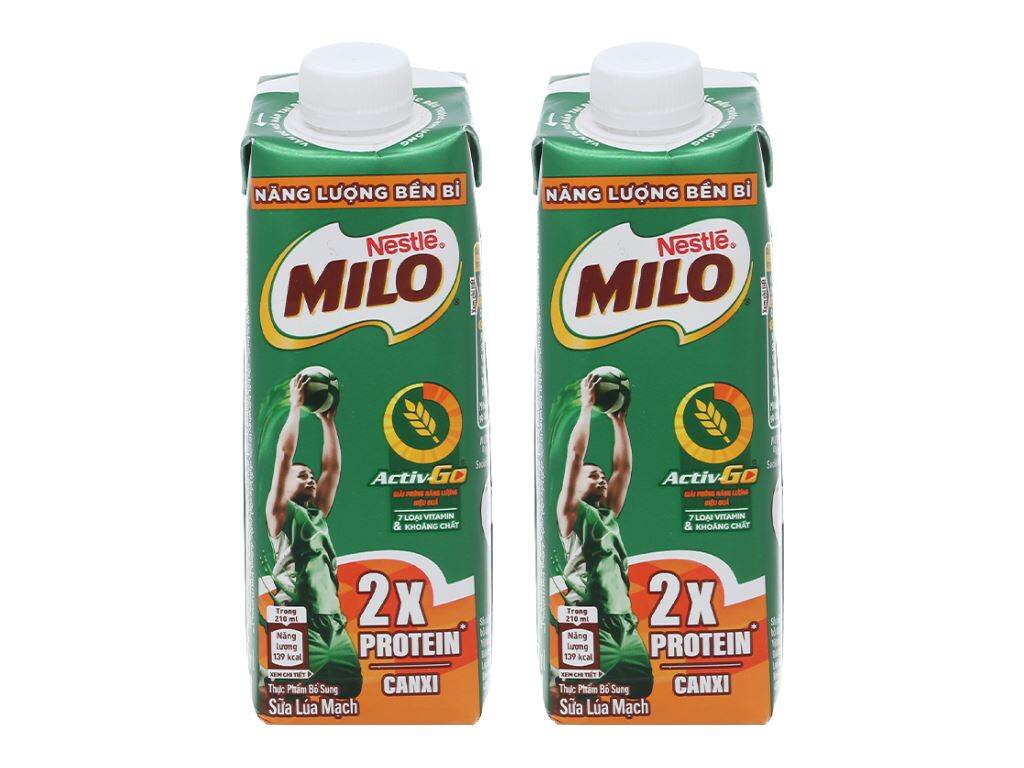 Thùng 24 hộp Milo nắp vặn 210ml - có đường