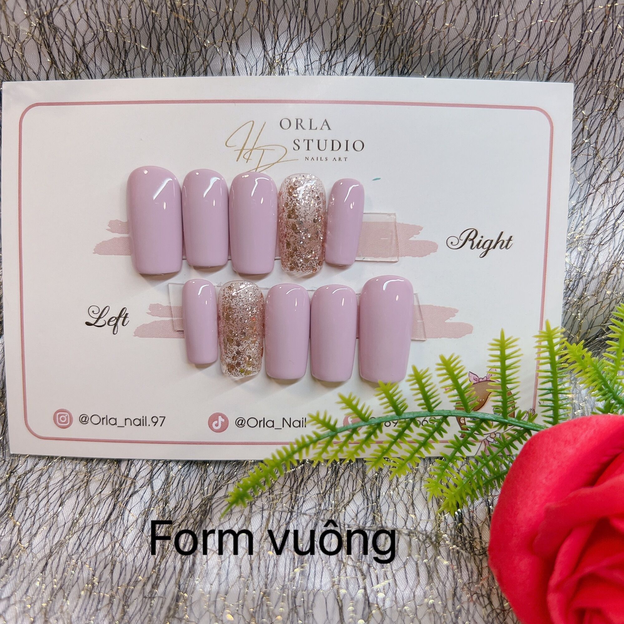 Nailbox sơn trơn tuỳ chọn màu D809