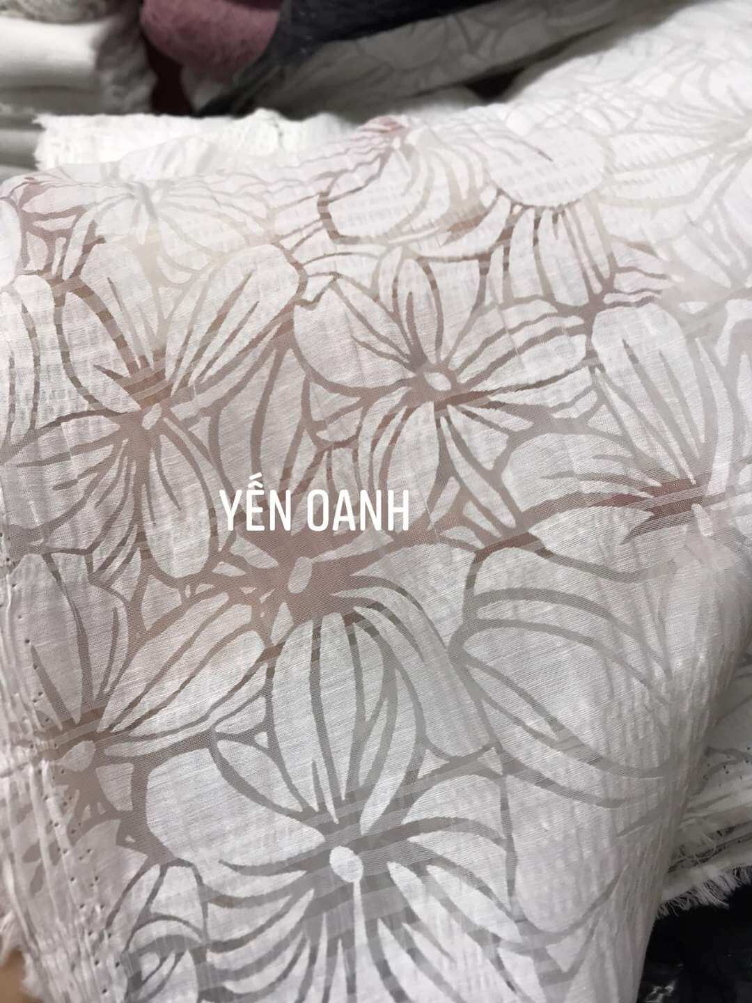 Vải tơ thô mềm hơi giãn màu trắng