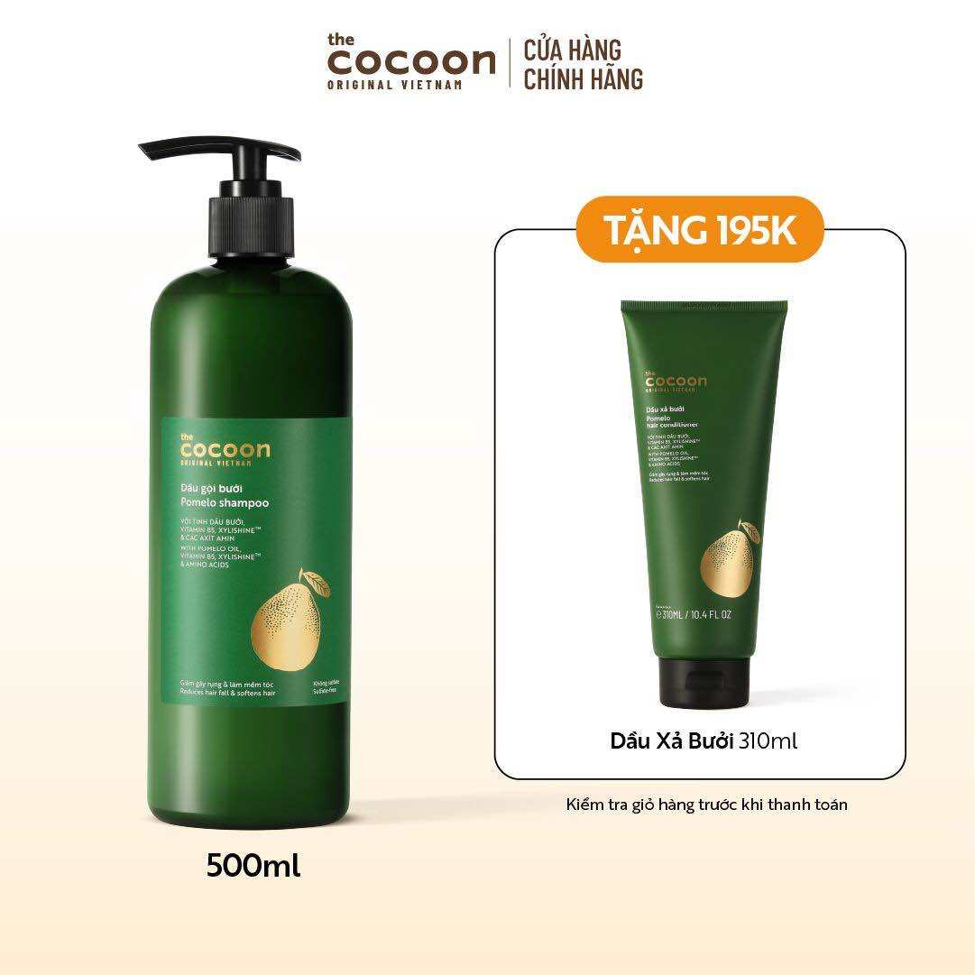 Bigsize Dầu gội bưởi Cocoon giúp giảm gãy rụng và làm mềm tóc 500ml