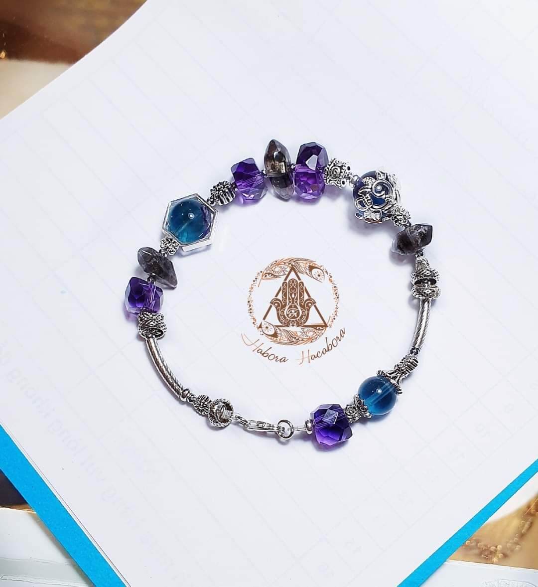 [HCM]vòng tay phong thủy dá cẩm thạch  charm bạc