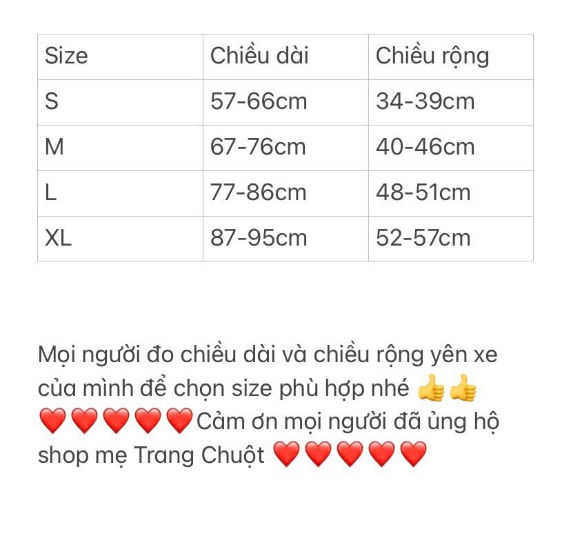 Bọc yên xe máy size cho xe vision , liberty, ...