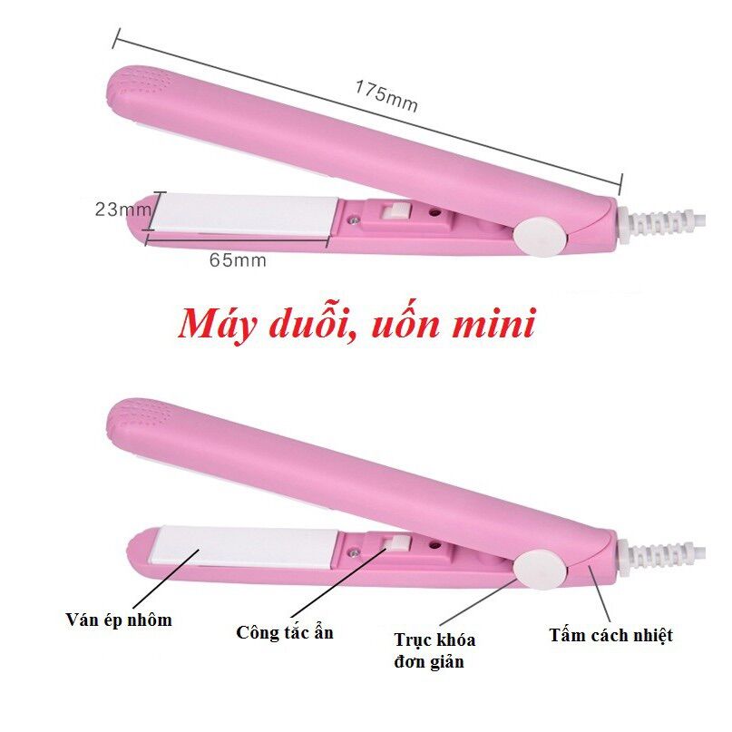 Máy làm tóc mini tạo kiểu uốn - duỗi - bấm dập phồng tóc