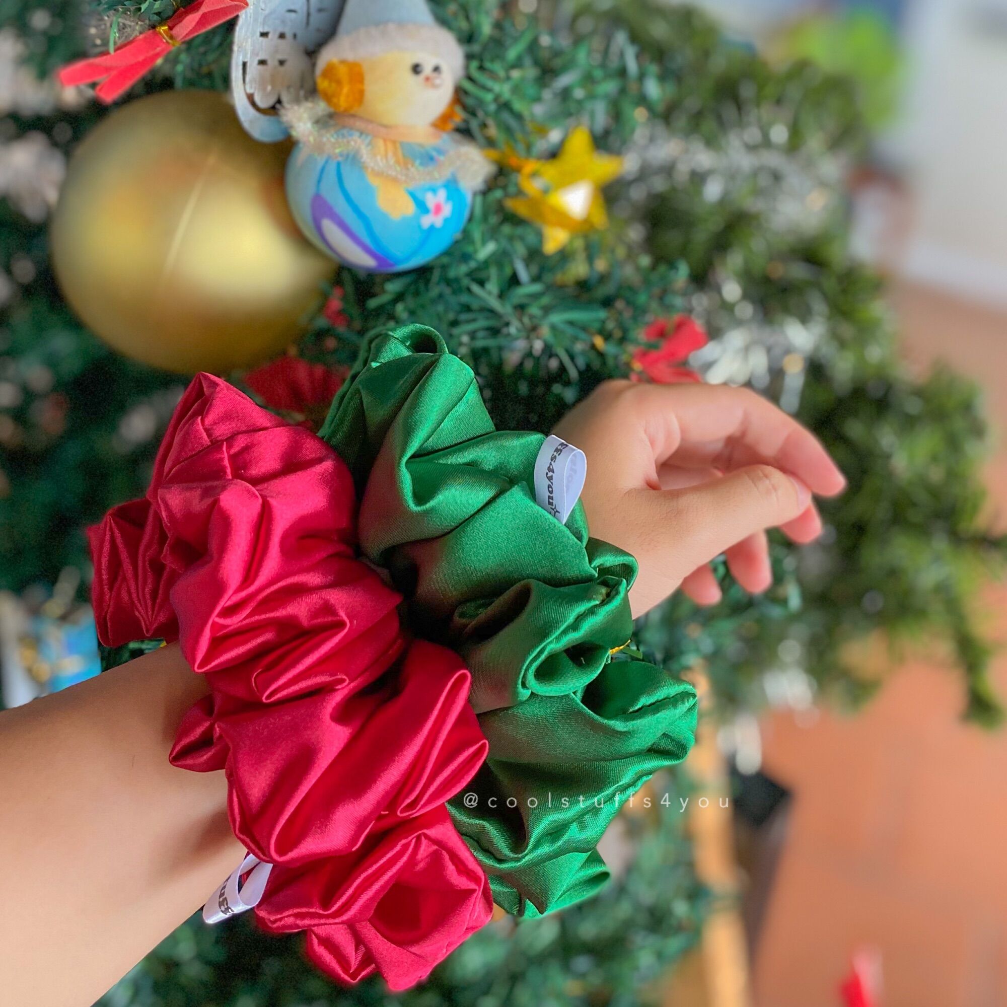 Buộc Tóc Scrunchies Bộ Sưu Tập Giáng Sinh🎄