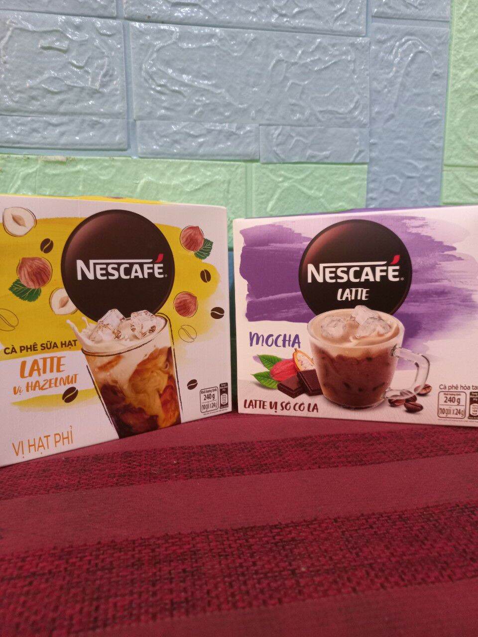 Hôp 10 gói cafe sữa hạt latte hòa tan vị socola