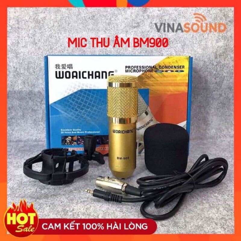 Mic Thu Âm BM900 Woaichang  Chính Hãng Thiết Kế Sang Trọng . Micro BM900 Độ Bền Cực Cao