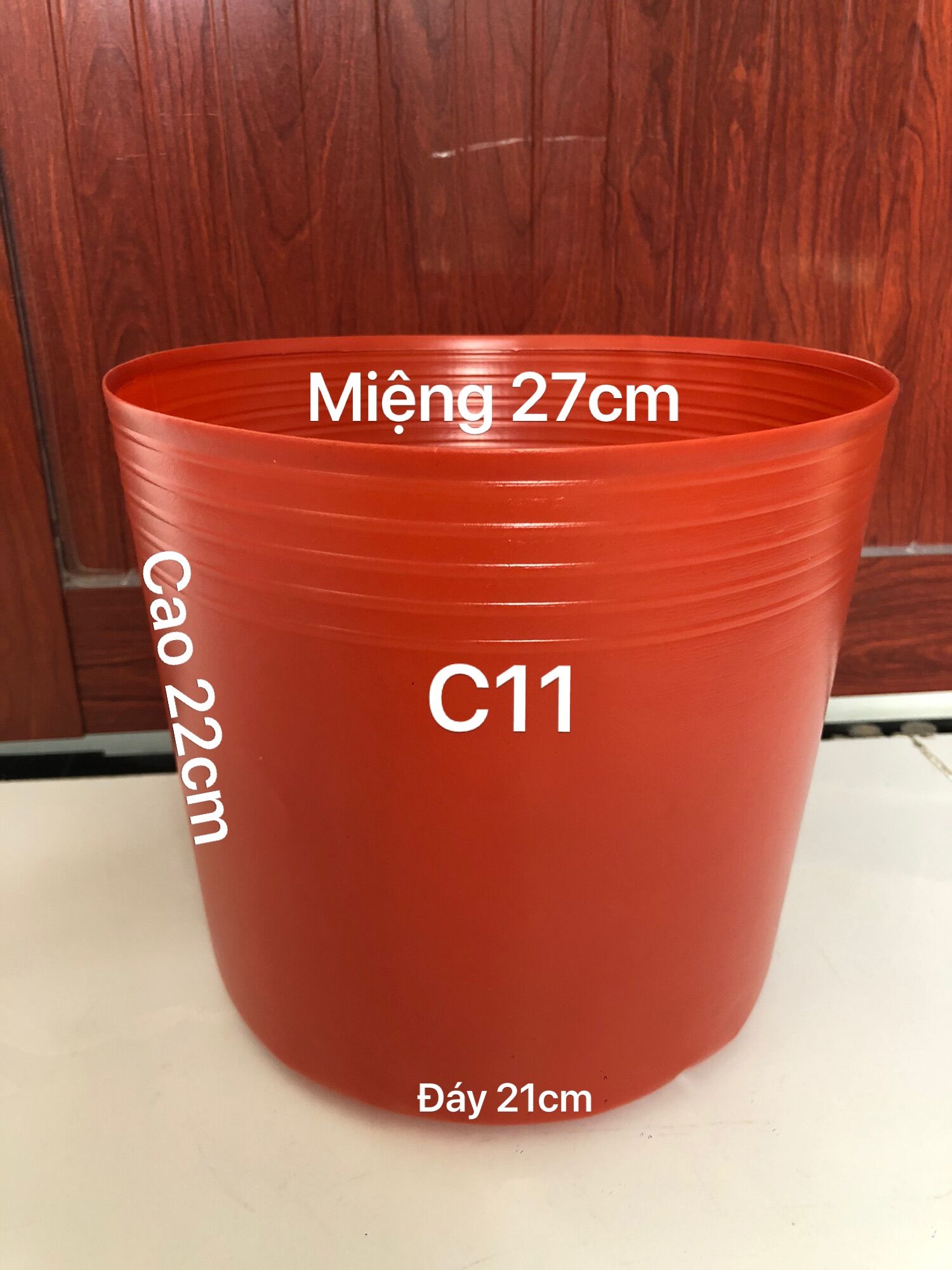 Chậu nhựa trồng cây 30 cái C11 đỏ mềm loại dày dặn màu đẹp