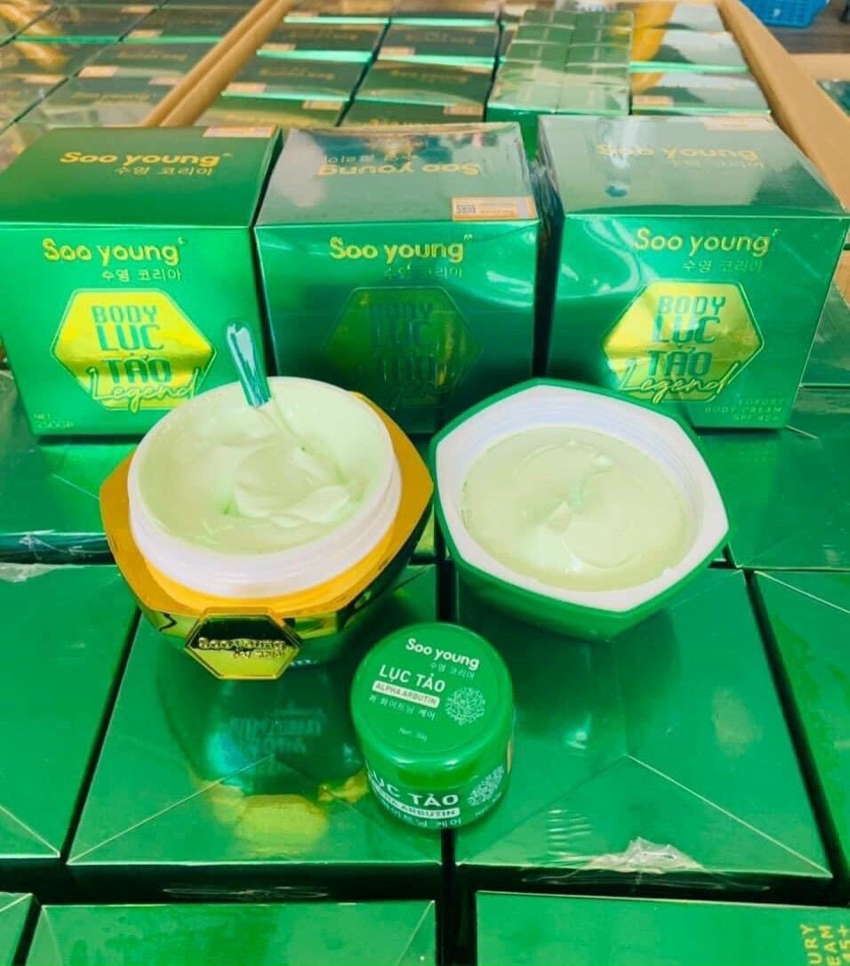 Kem body lục tảo Soo young mới ( hết tặng kích )