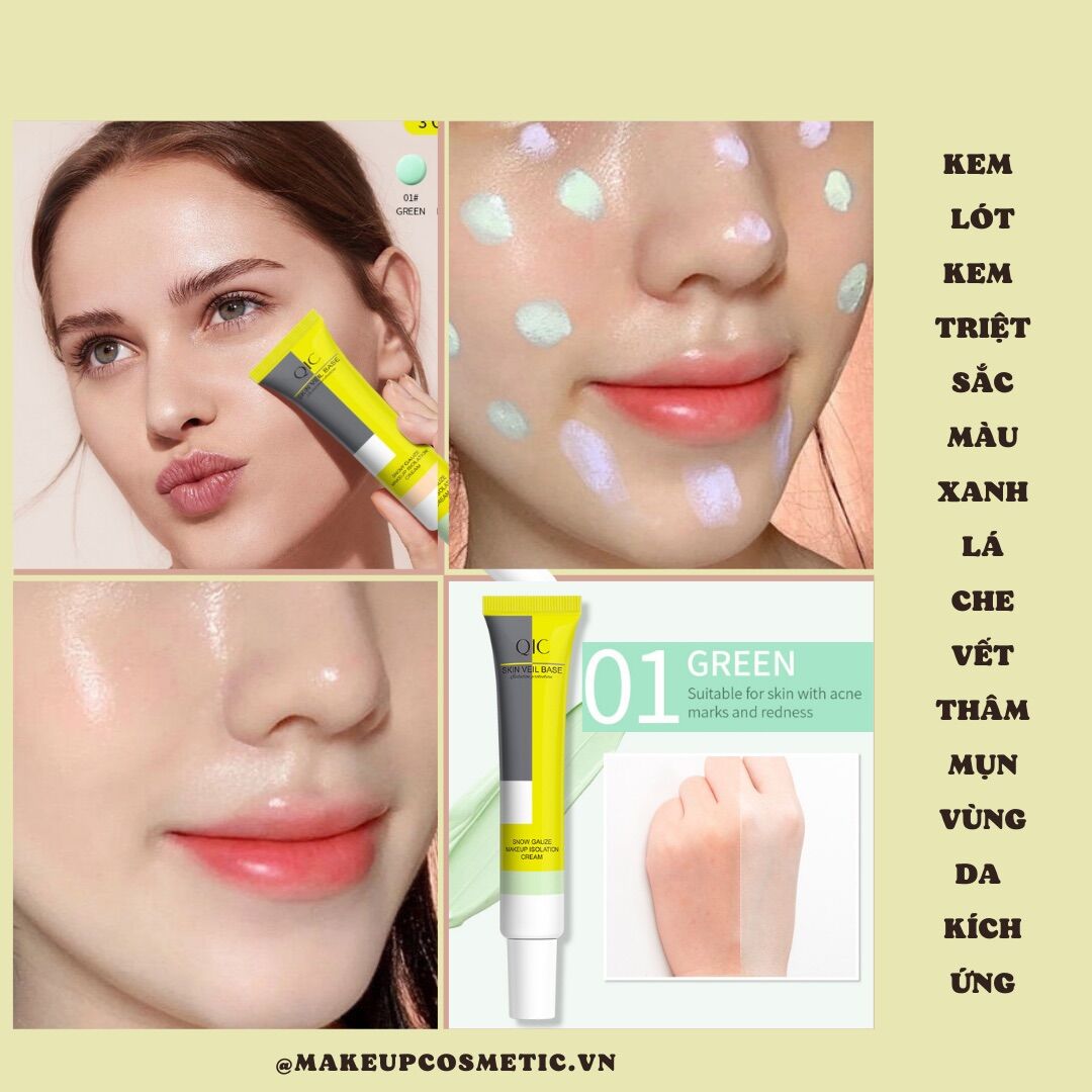 Kem Lót Kem Triệt Sắc Màu Xanh Lá Che Vết Thâm Mụn, Vùng Da Kích Ứng - Face Primer