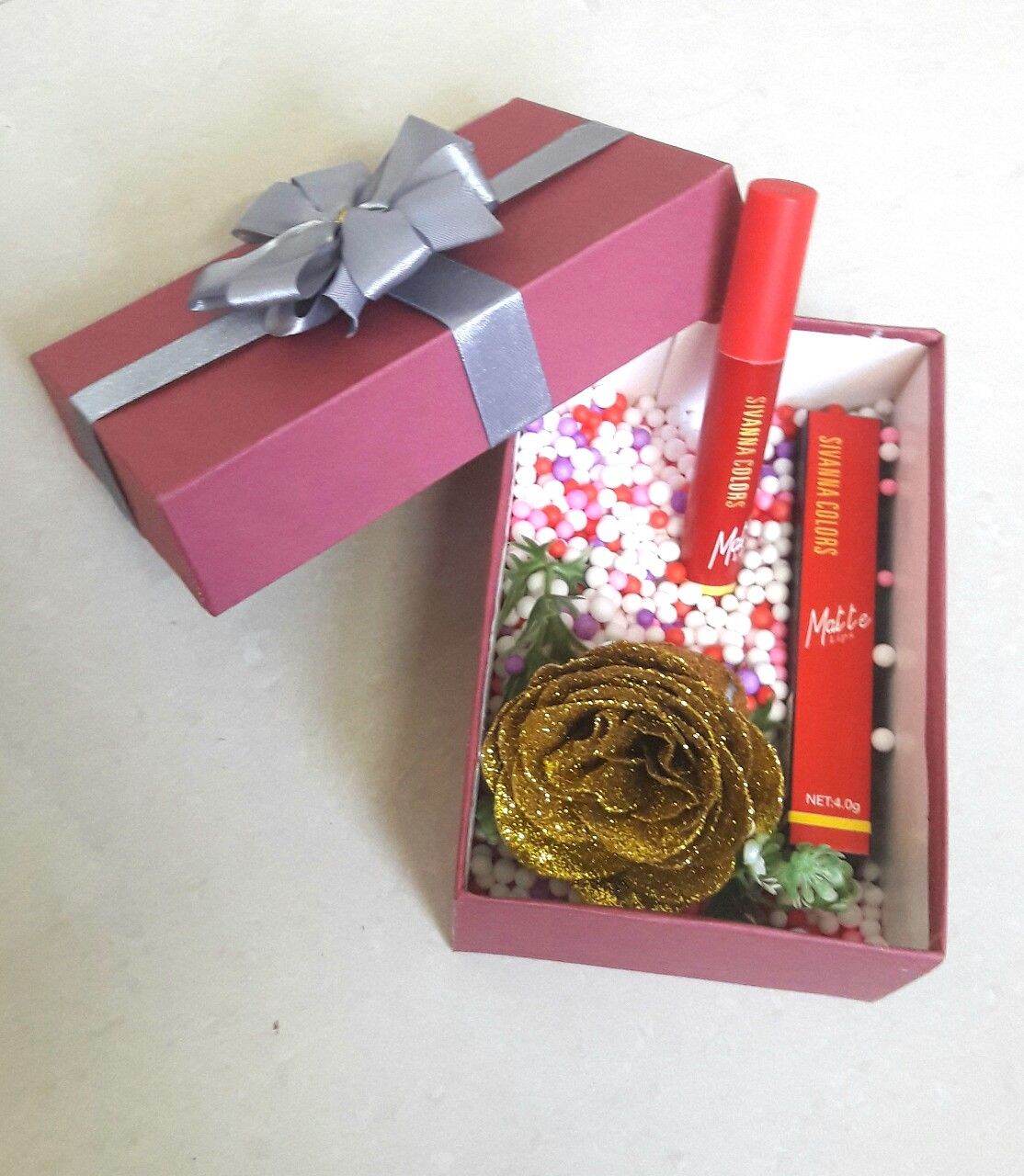 Hộp Hoa Hồng Kèm 1 Son quà tặng ngày 8/3, 20/10 cho người yêu, vợ; tặng sinh nhật, tặng cô giáo ngày 20/11